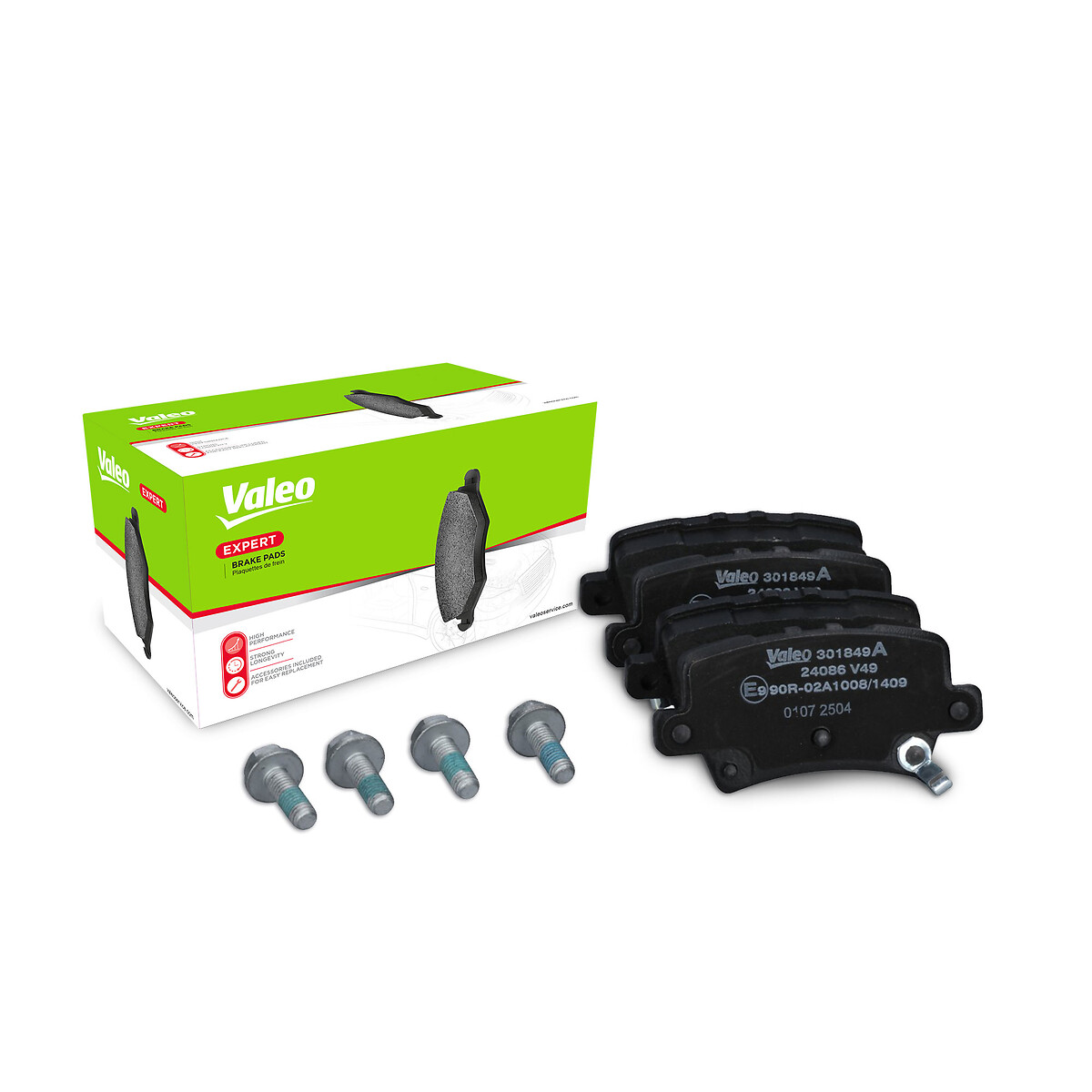 Jeu de 4 plaquettes de frein VALEO ref. 301849A